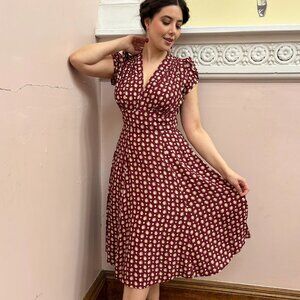 Elegant Polka Dot Midi Dress